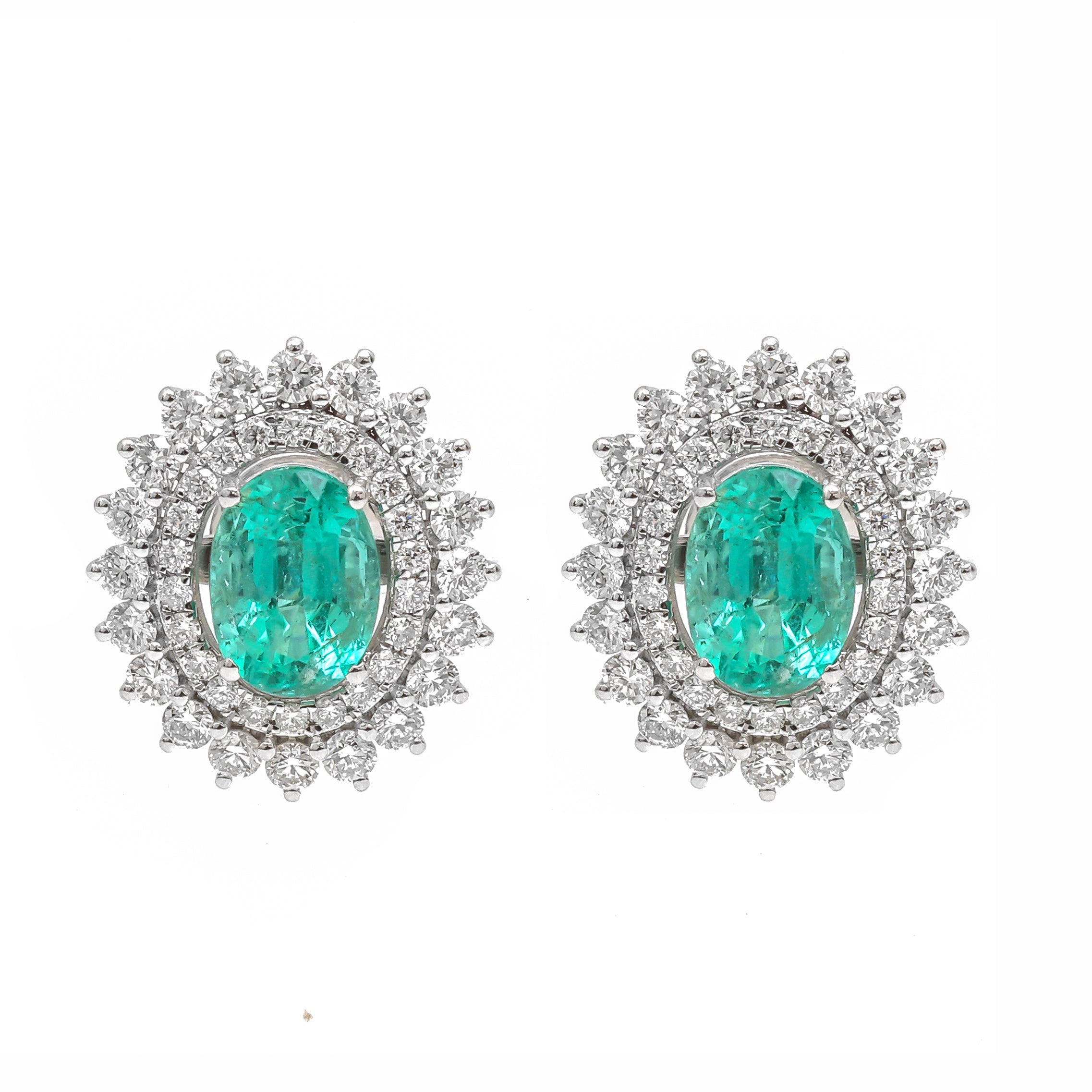 JPERG-3489/9298 Emerald Diamond Earring | 18K