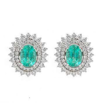 JPERG-3489/9298 Emerald Diamond Earring | 18K