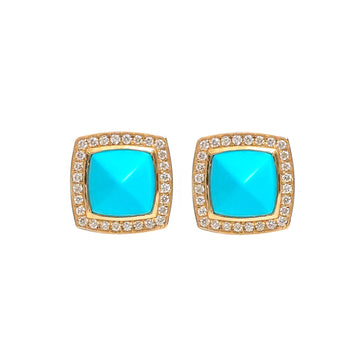 JPERG-3500/9362 Turquoise Diamond Earring | 14K