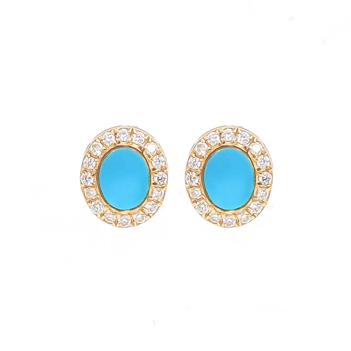 JPERG-3512/9443 Turquoise Diamond Earring | 14K