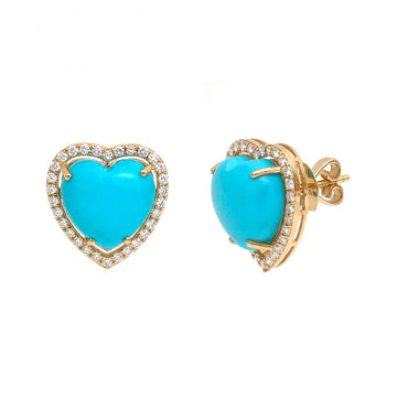 JPERG-3524/9455 Turquoise Diamond Earring | 14K