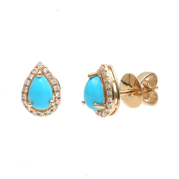 JPERG-3542/9545 Turquoise Diamond Earring | 14K