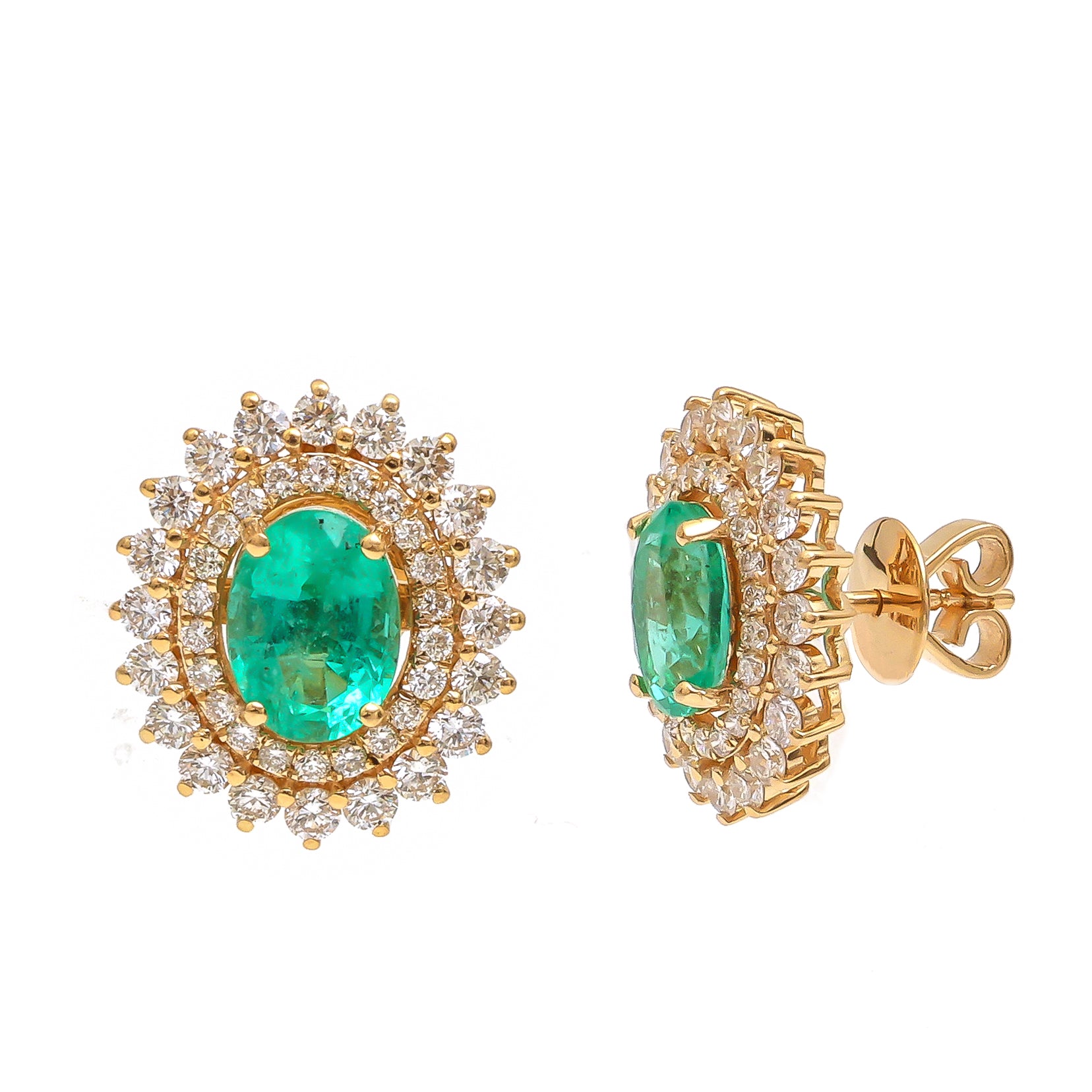 JPERG-3544/9547 Emerald Diamond Earring | 18K