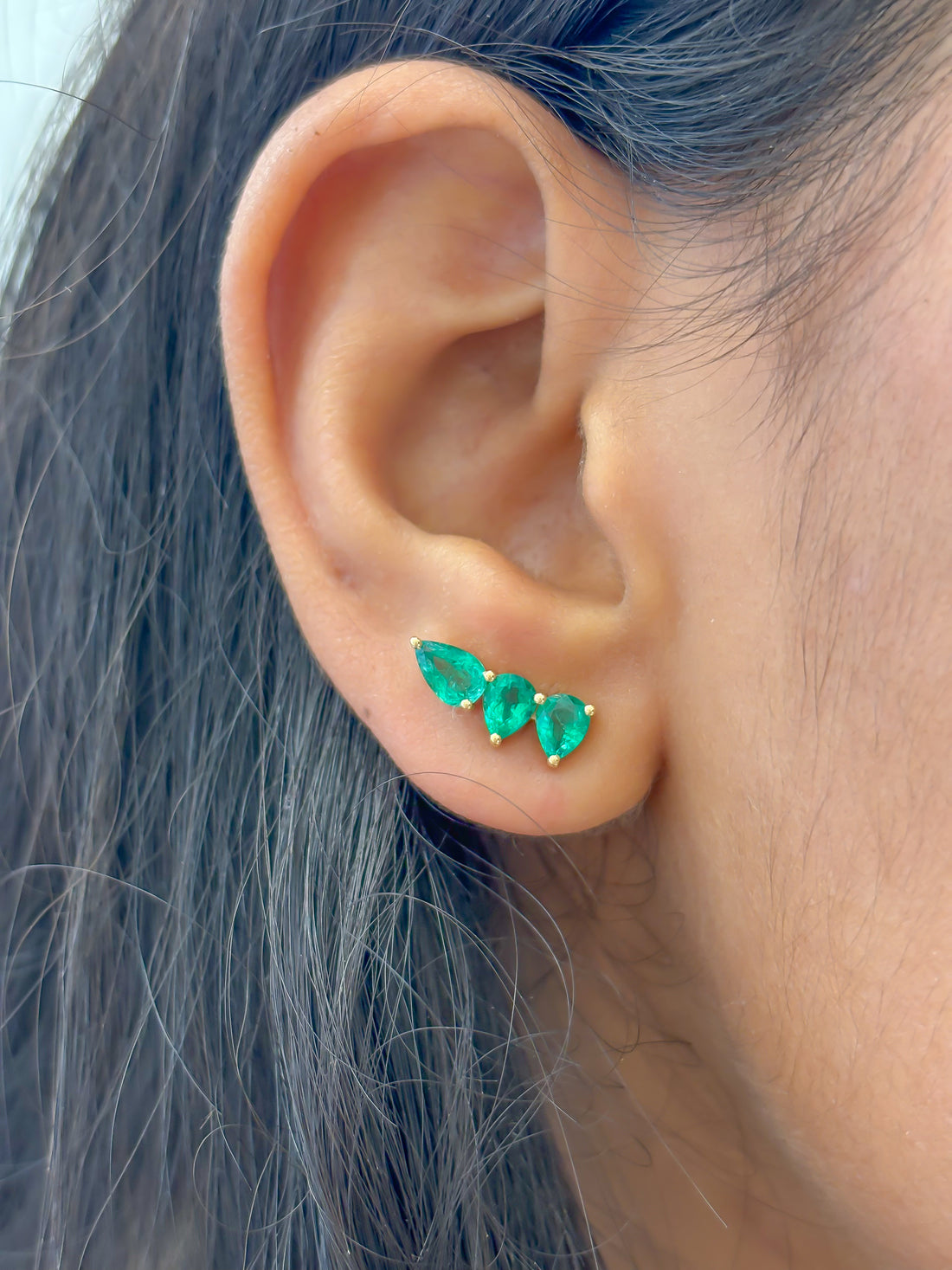 JPERG-3546/9568 Emerald Earring | 18K