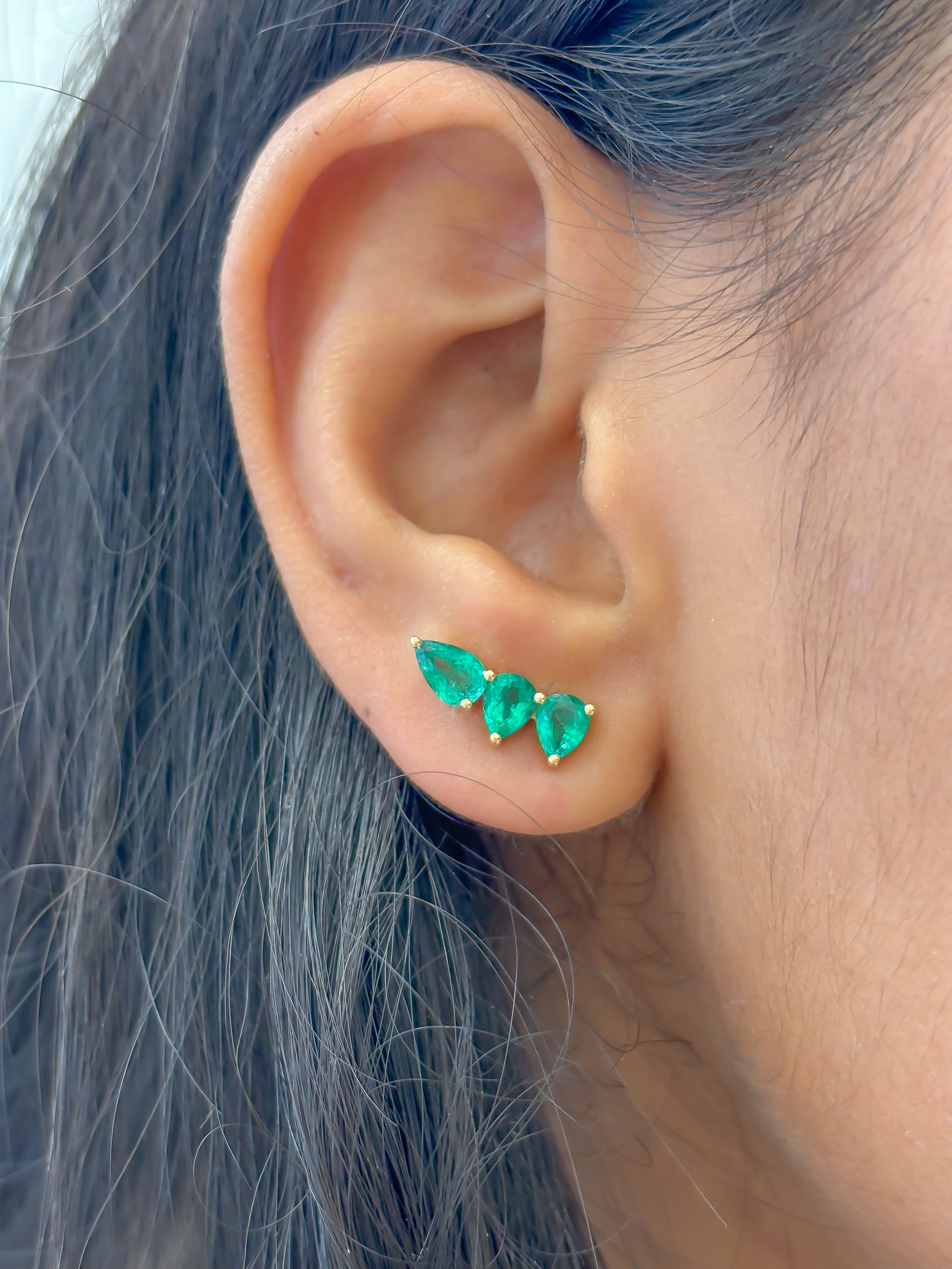 JPERG-3547/9569 Emerald Earring | 18K