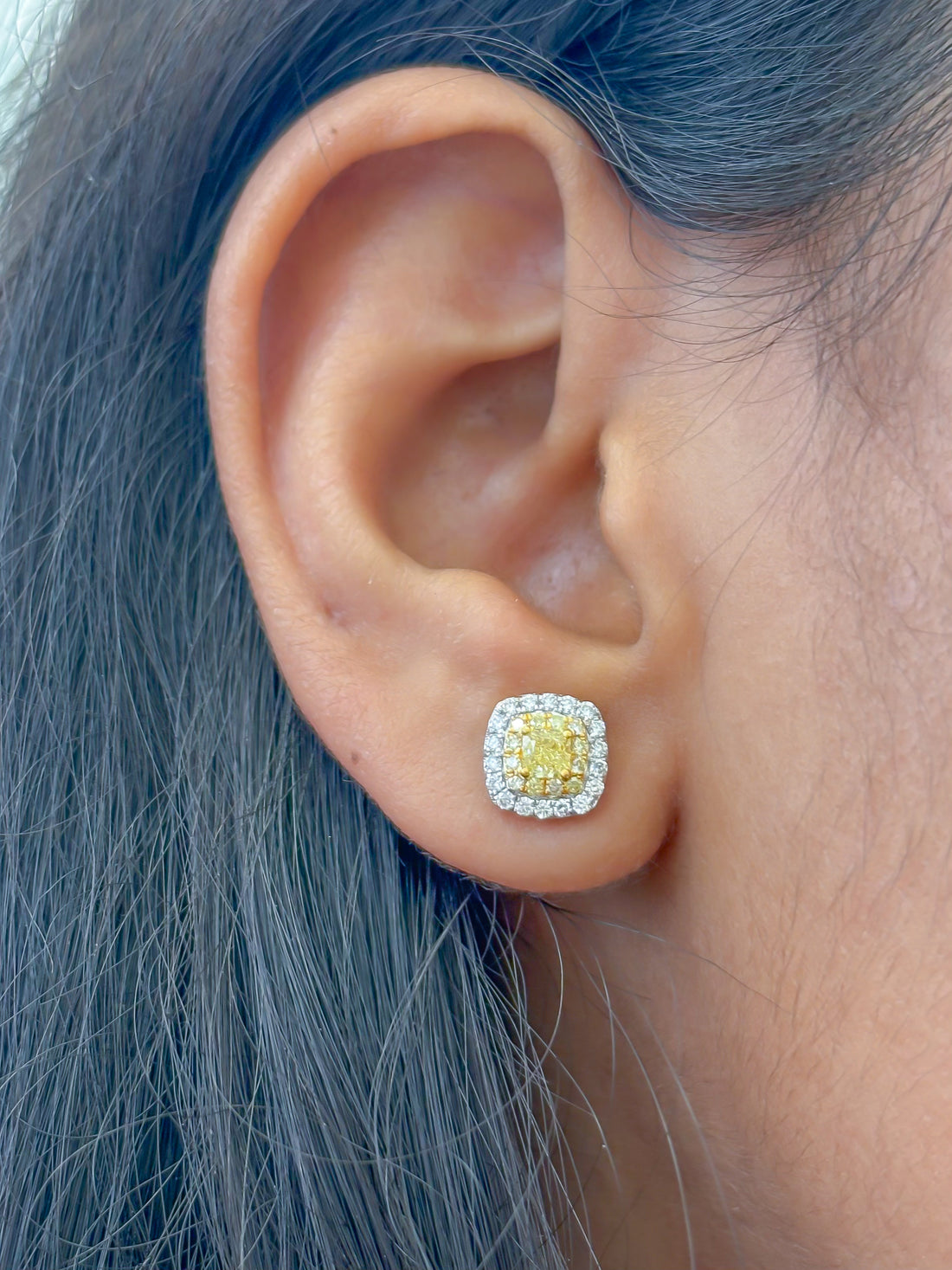 JPERG-3548/9575 Yellow Diamond Diamond Earring | 18K