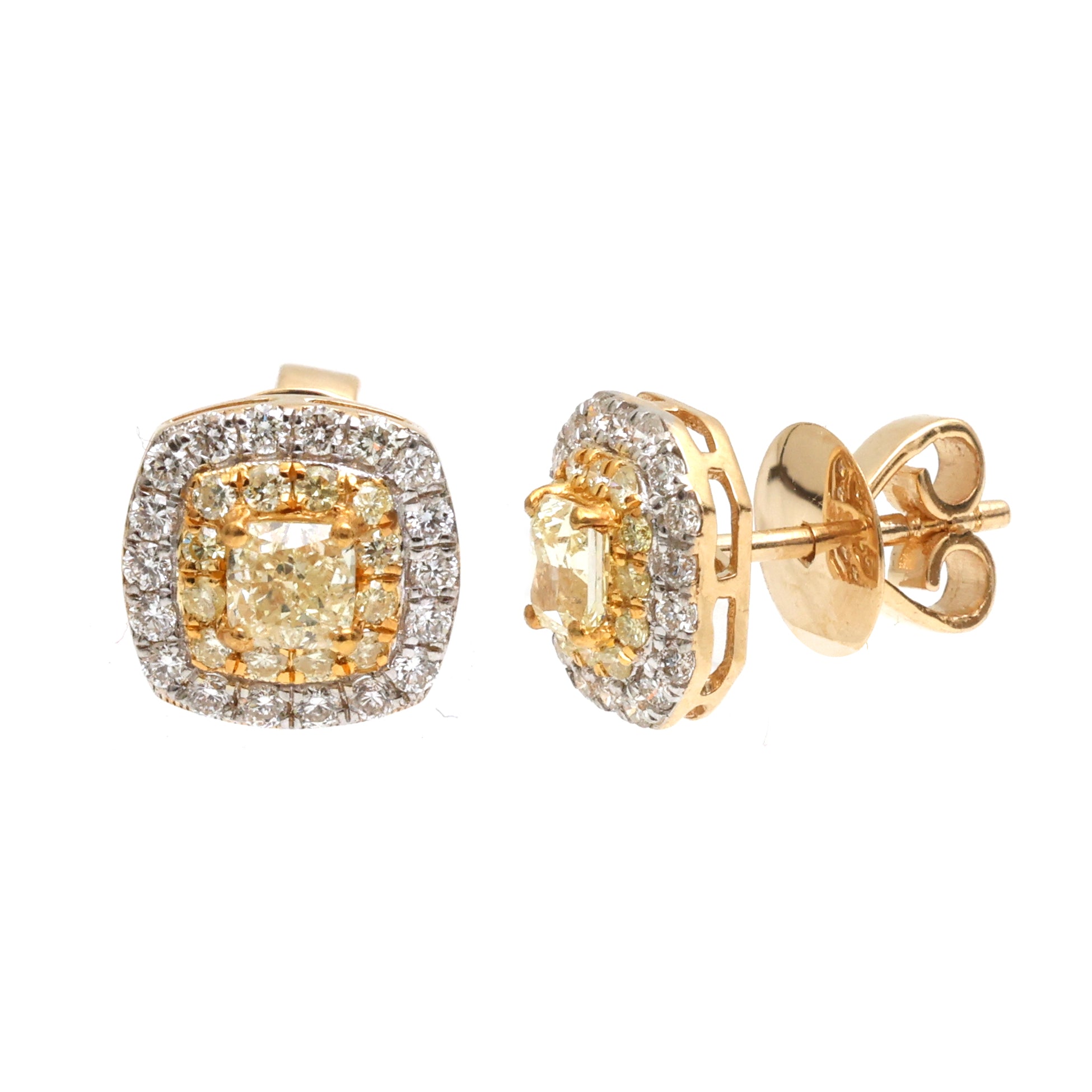 JPERG-3548/9575 Yellow Diamond Diamond Earring | 18K