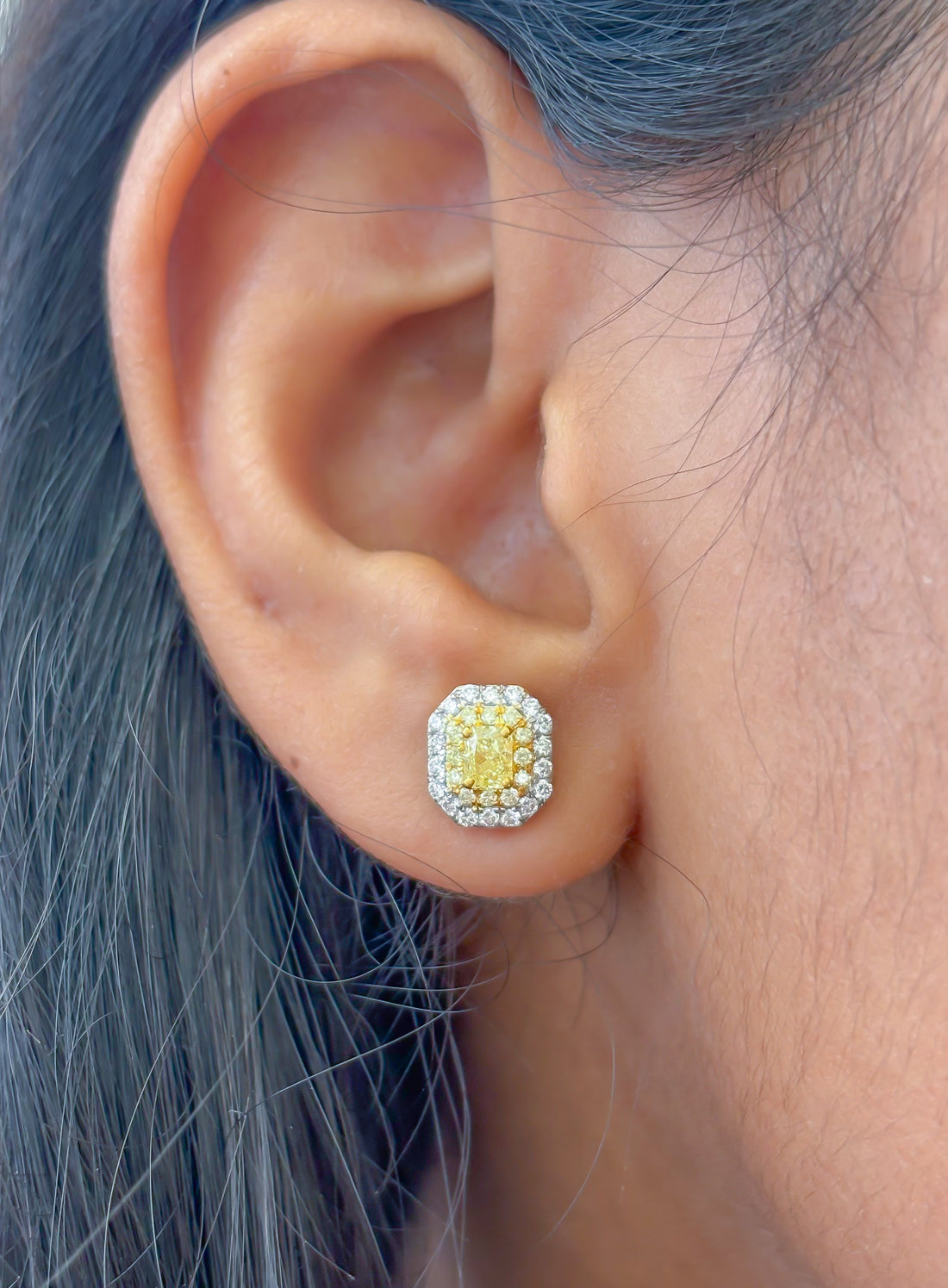 JPERG-3550/9577 Yellow Diamond Diamond Earring | 18K