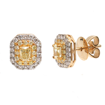 JPERG-3551/9578 Yellow Diamond Diamond Earring | 18K