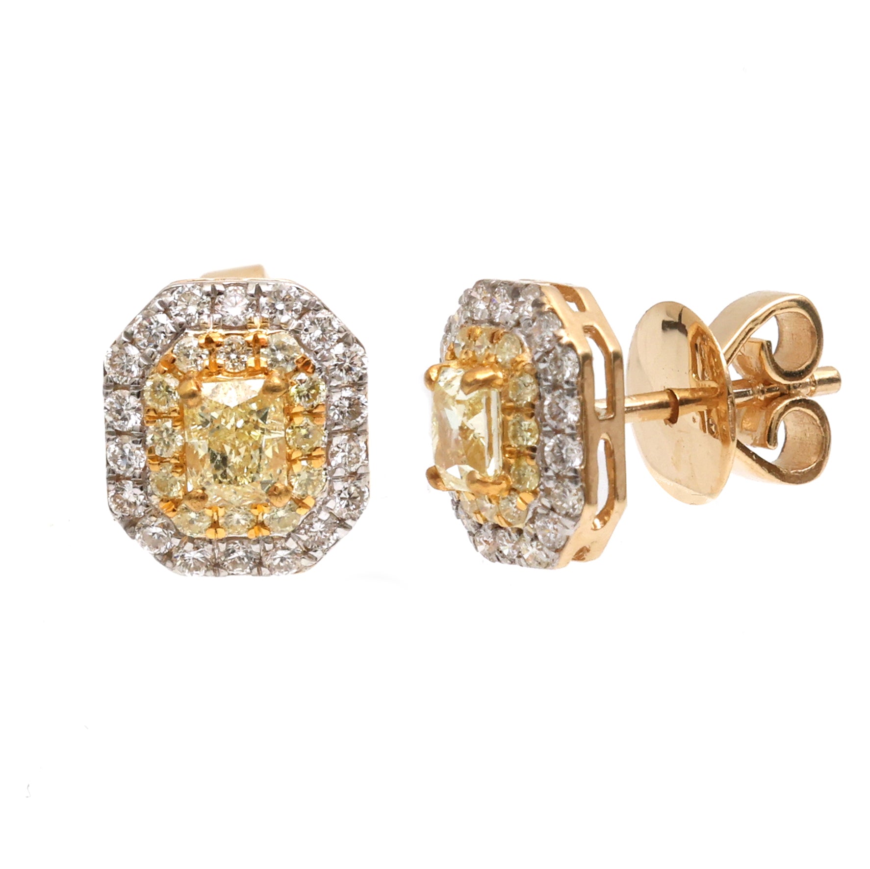 JPERG-3557/9621 Yellow Diamond Diamond Earring | 18K