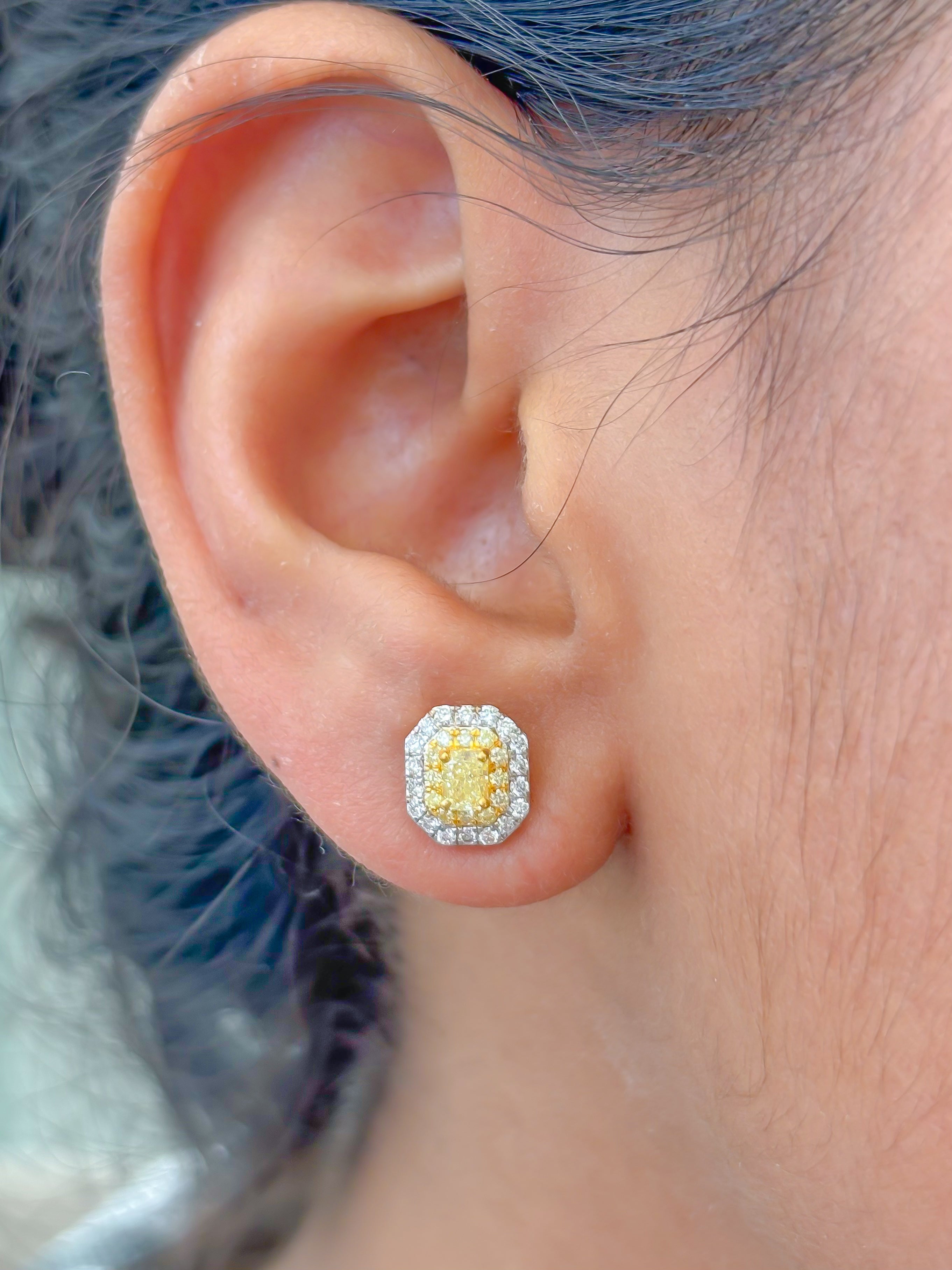 JPERG-3560/9623 Yellow Diamond Diamond Earring | 18K