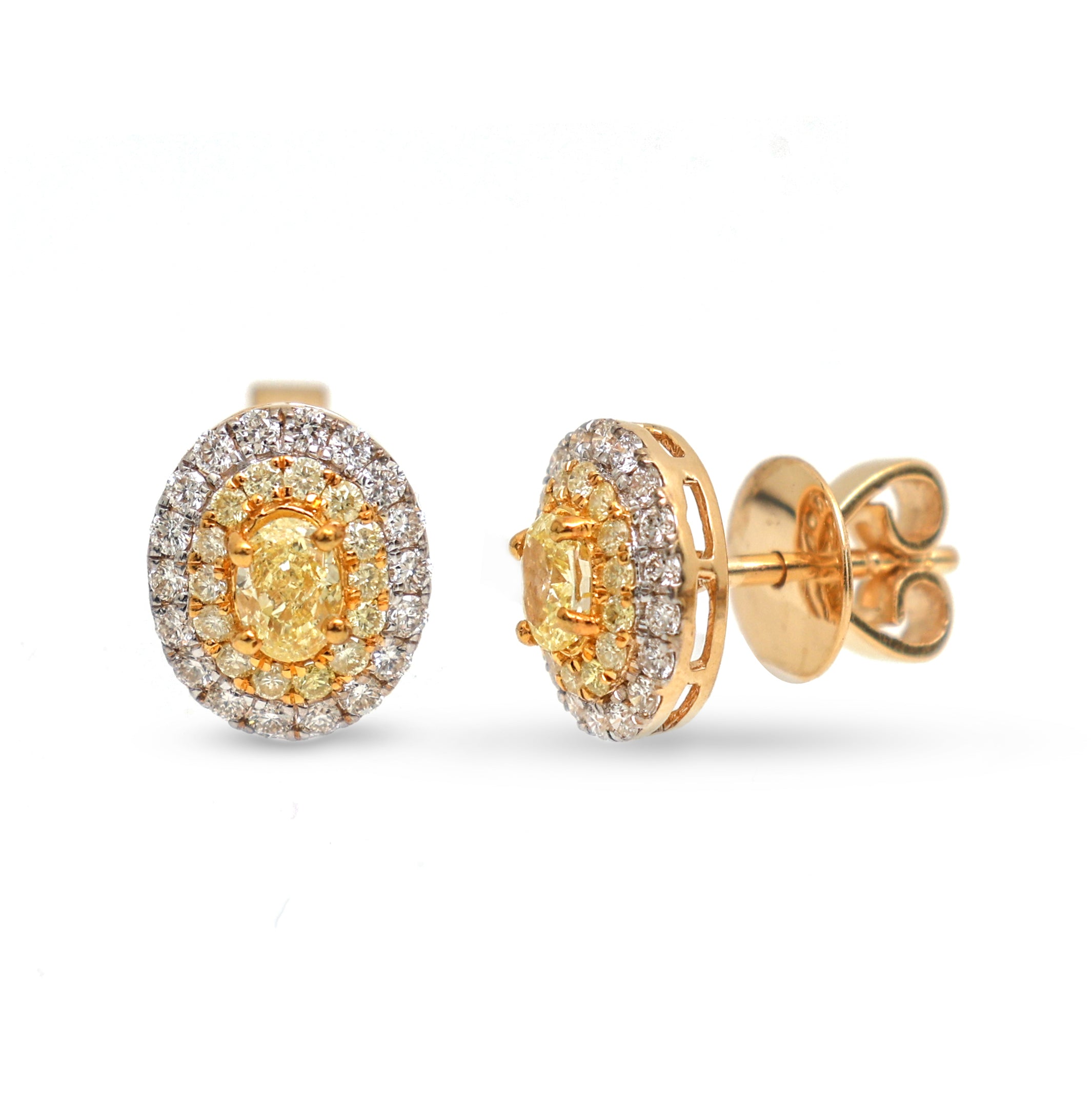 JPERG-3563/9626 Yellow Diamond Diamond Earring | 18K