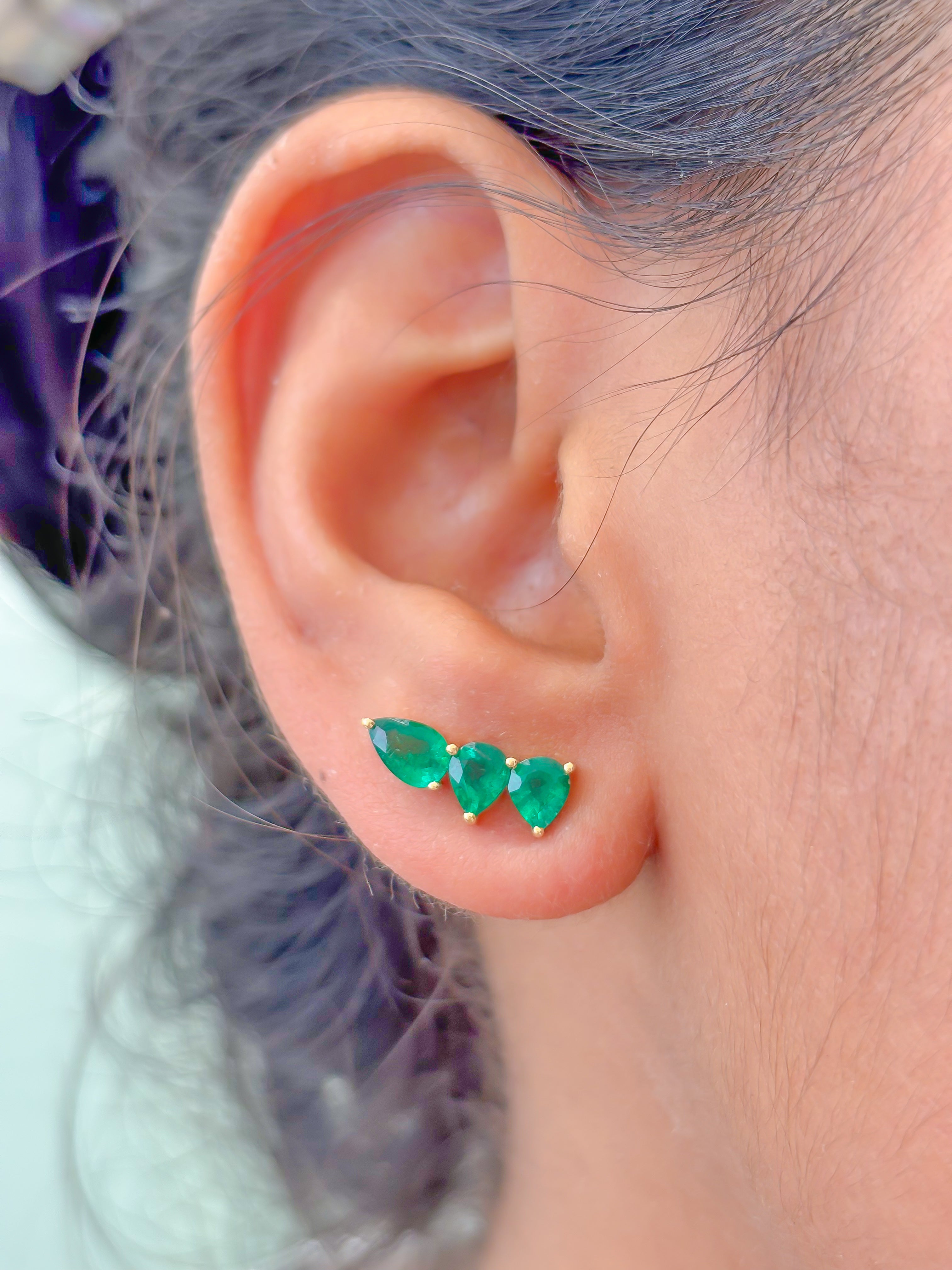 JPERG-3566/9629 Emerald Earring | 18K
