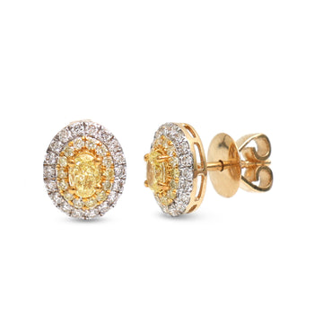 JPERG-3568/9654 Yellow Diamond Diamond Earring | 18K