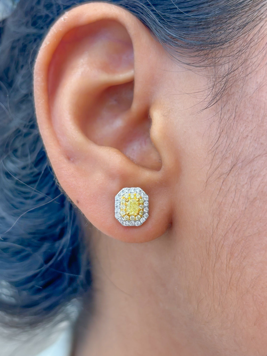 JPERG-3570/9656 Yellow Diamond Diamond Earring | 18K
