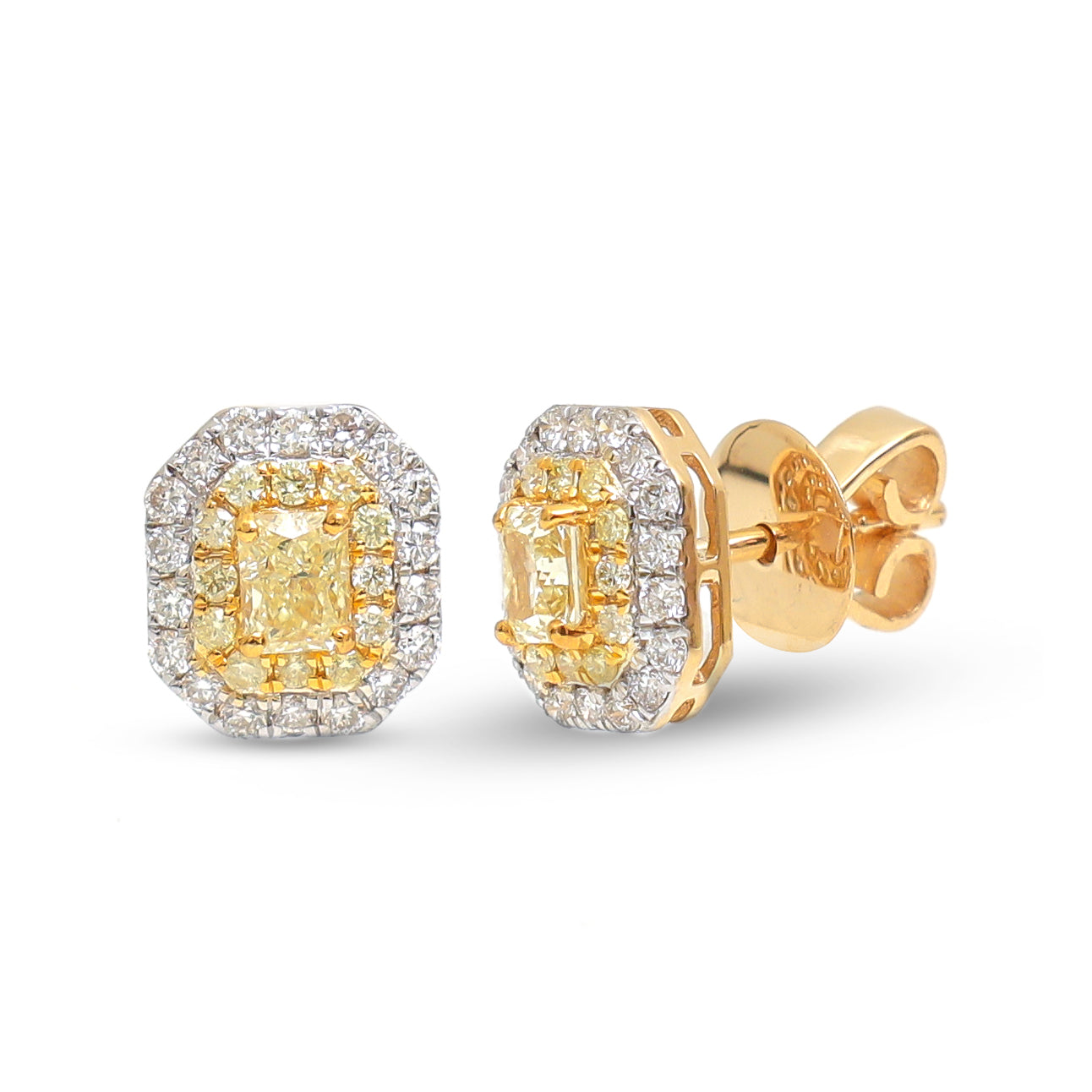 JPERG-3570/9656 Yellow Diamond Diamond Earring | 18K