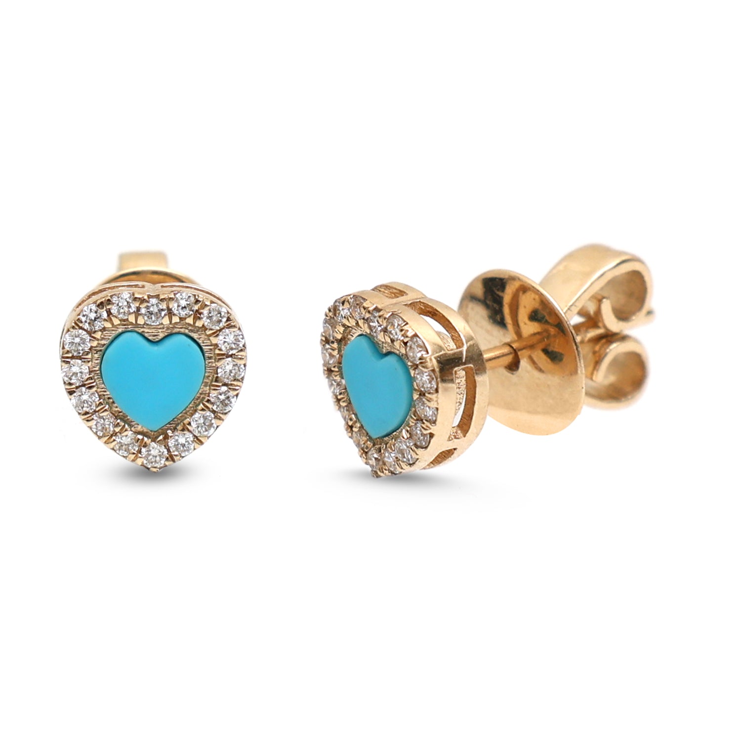JPERG-3577/9692 Turquoise Diamond Earring | 14K