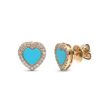 JPERG-3580/9695 Turquoise Diamond Earring | 14K