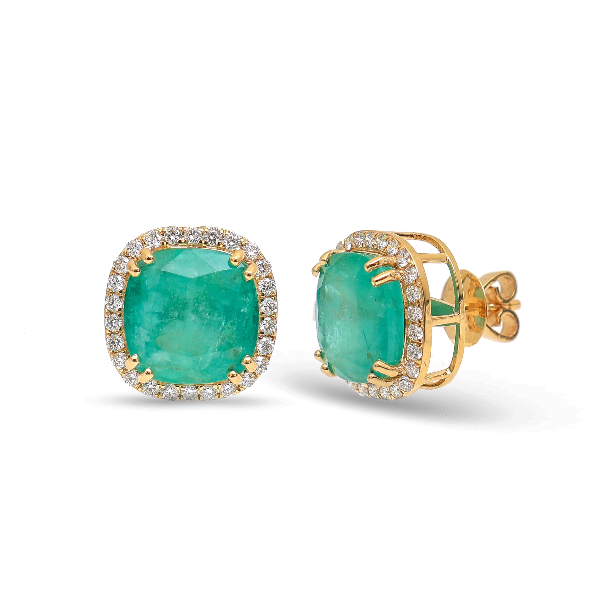 JPERG-3582/9697 Emerald Diamond Earring | 18K