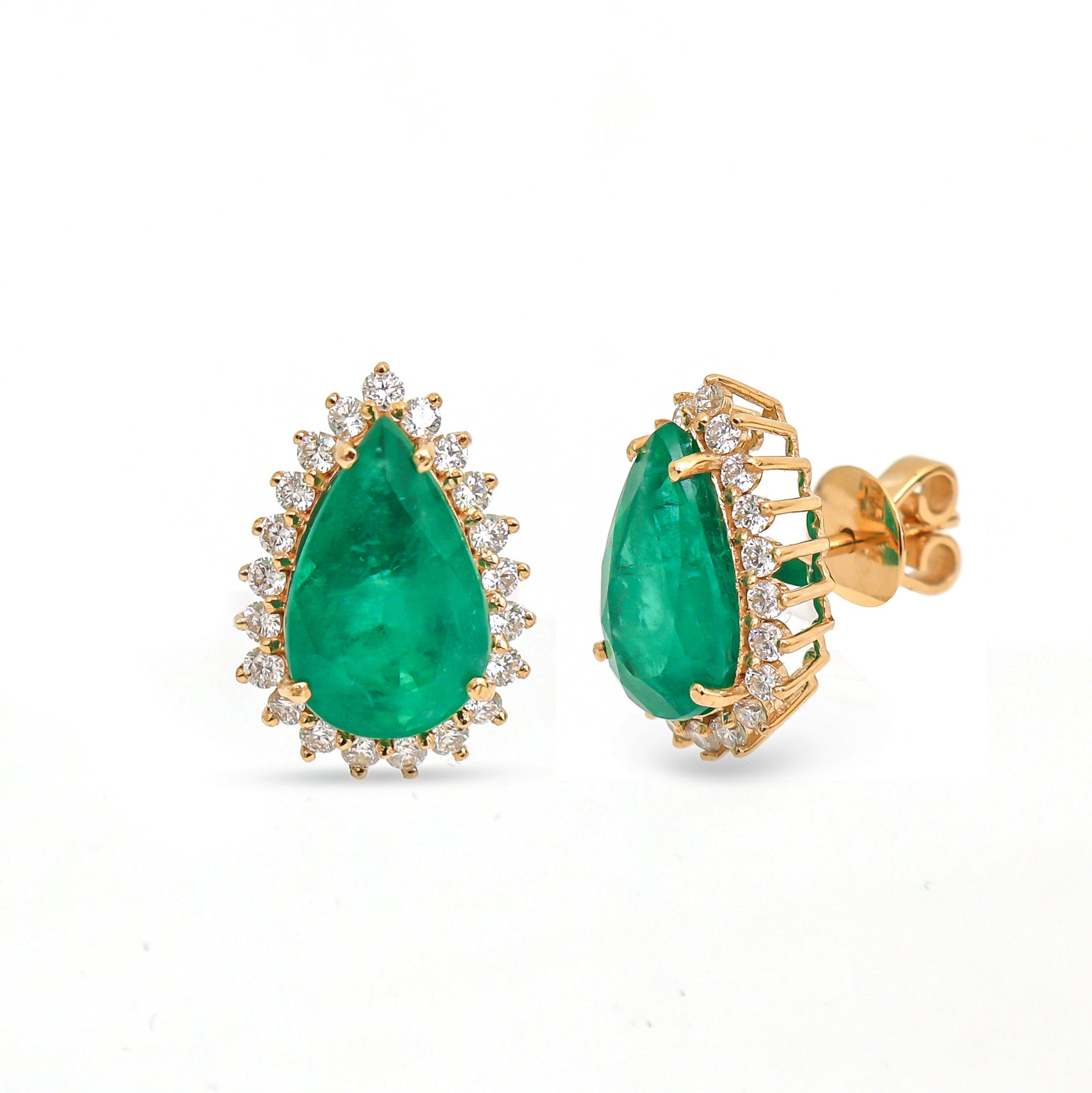 JPERG-3583/9720 Emerald Diamond Earring | 18K