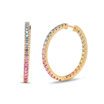 JPERG-3585/9739 Rainbow Sapphire Earring | 14K