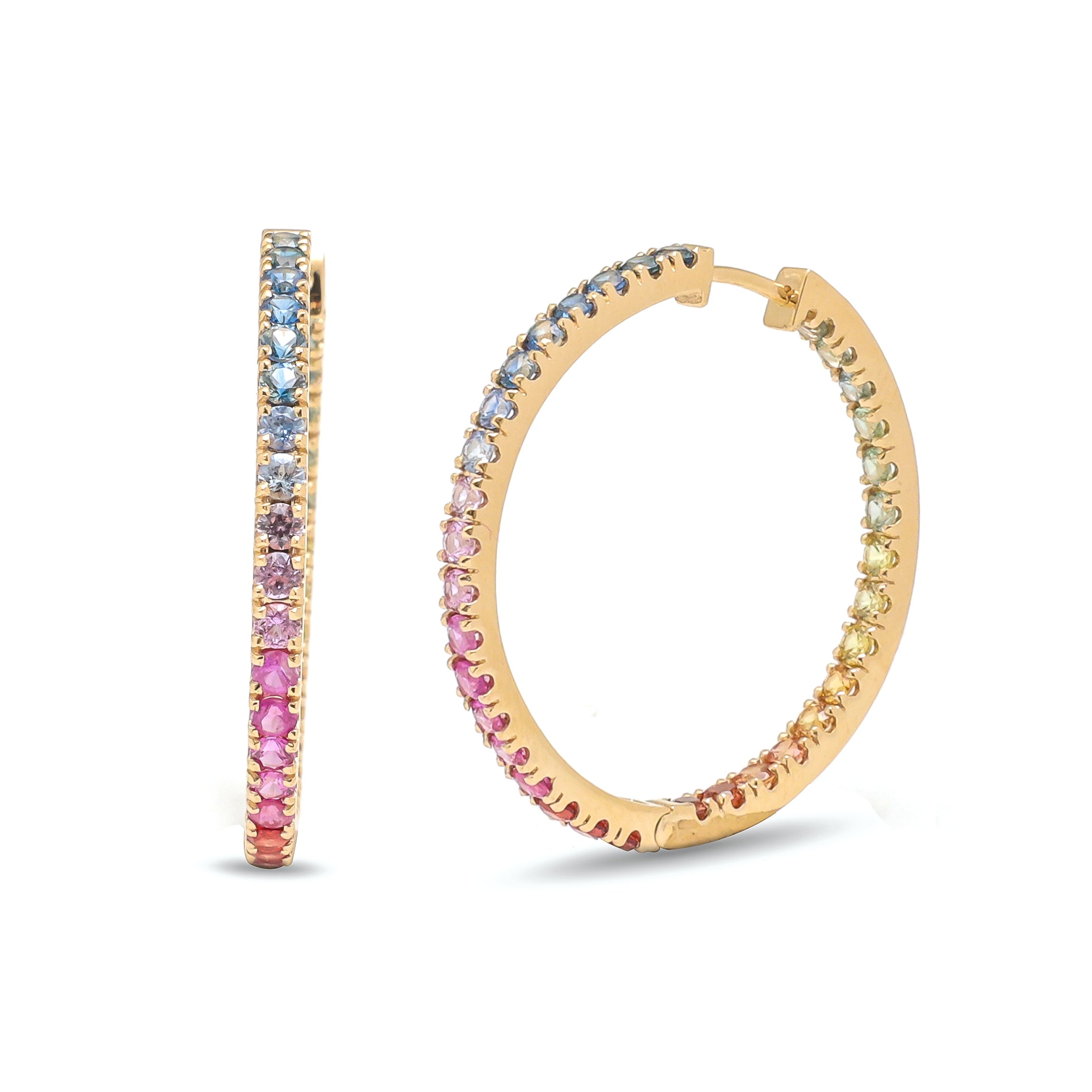 JPERG-3585/9739 Rainbow Sapphire Earring | 14K