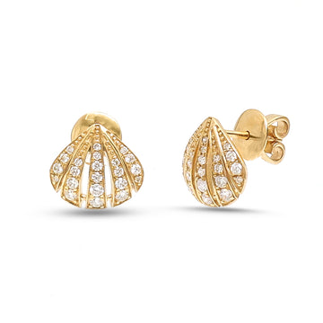 JPERG-3605/9857 Diamond Round Studs Earring | 18K