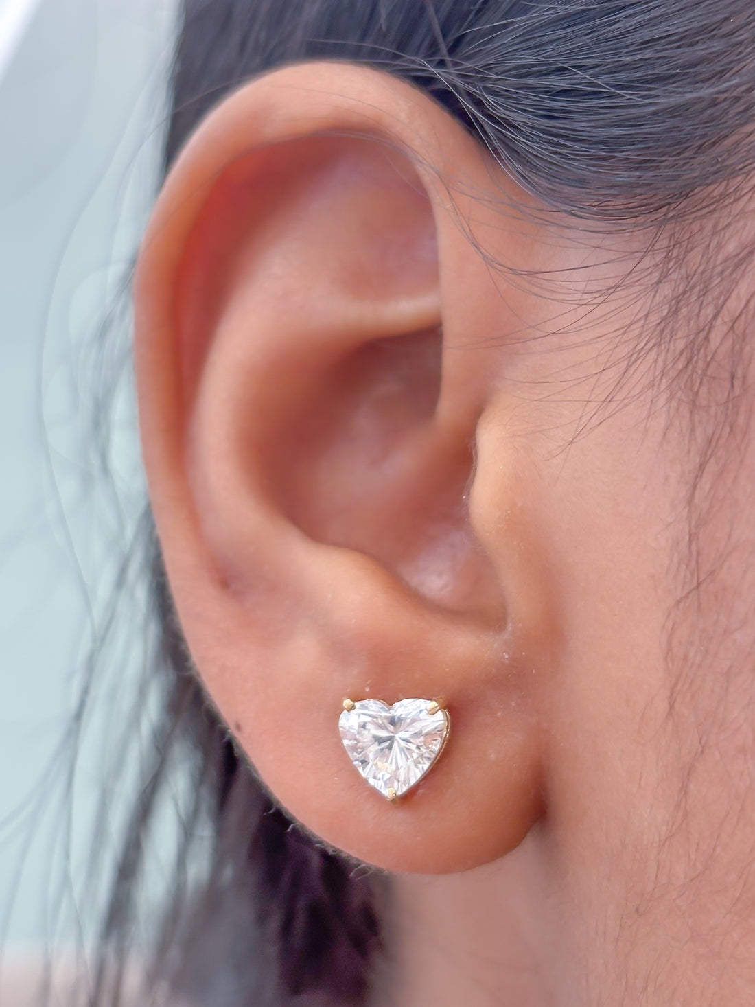 JPERG-3608/9860 Lab Grown Diamond Haert Studs Earring | 14K