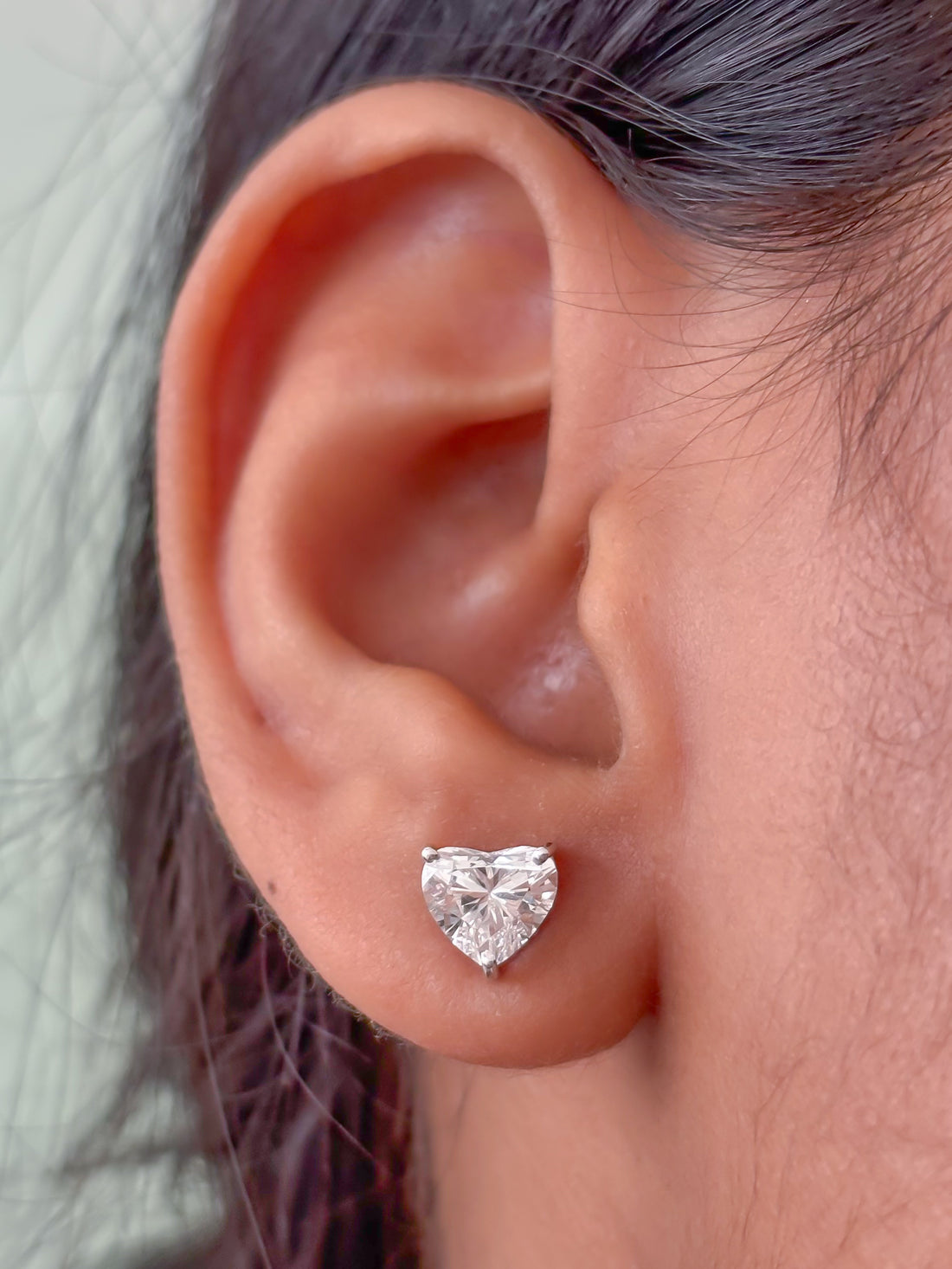JPERG-3613/9865 Lab Grown Diamond Heart Studs Earring | 14K