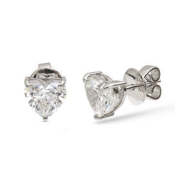 JPERG-3613/9865 Lab Grown Diamond Heart Studs Earring | 14K