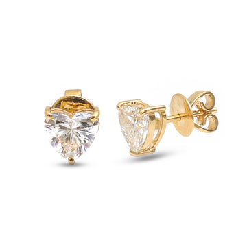 JPERG-3614/9866 Lab Grown Diamond Heart Studs Earring | 14K