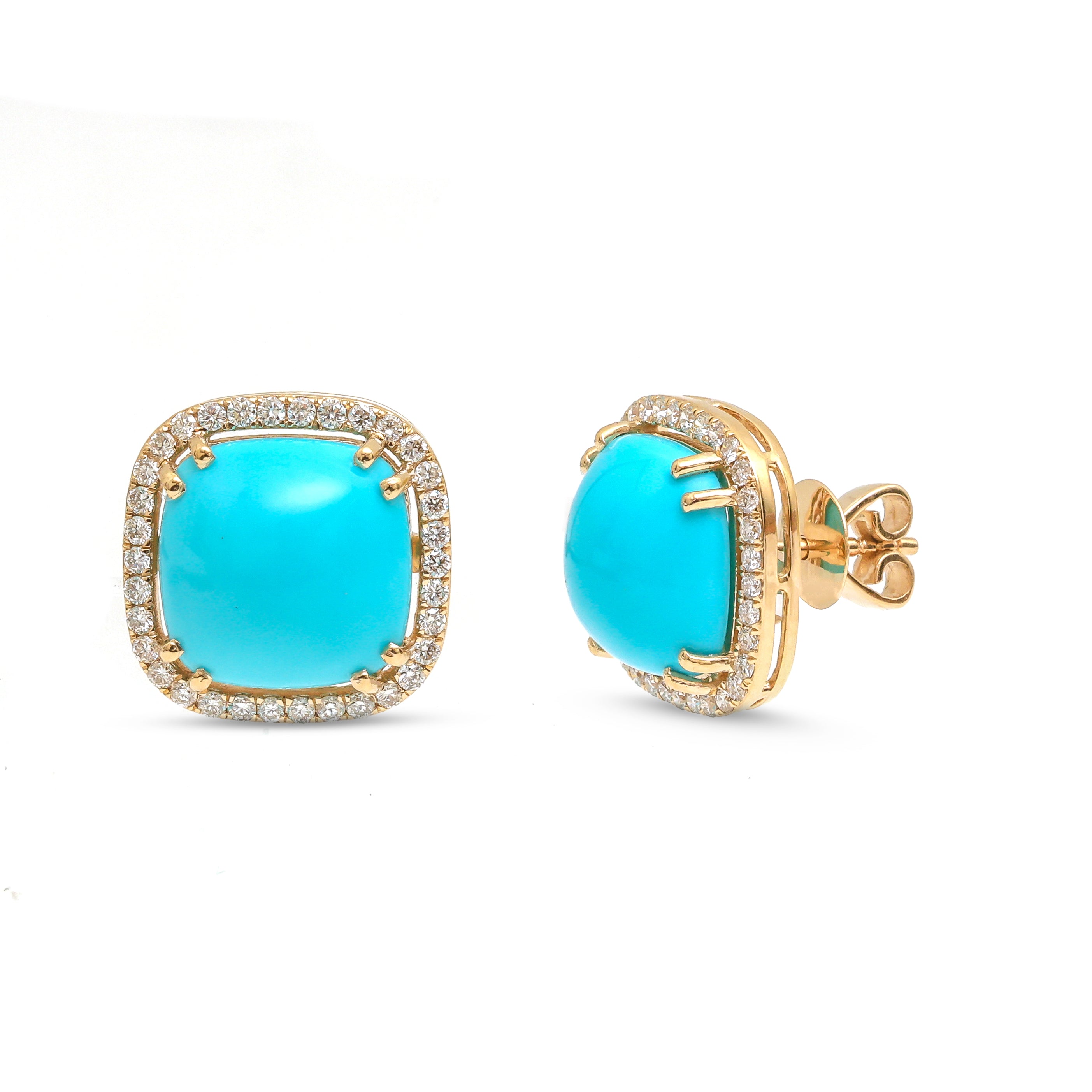 JPERG-3616/9902 Turquoise Diamond Earring | 14K