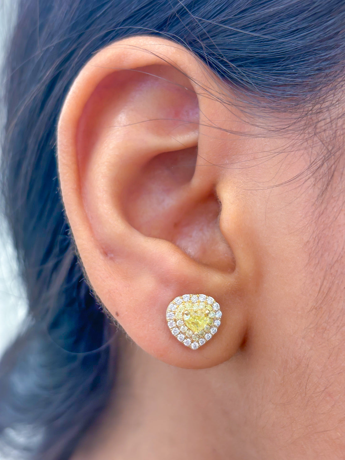 JPERG-3640/10025 Diamond Yellow Sapphire Earring | 14K
