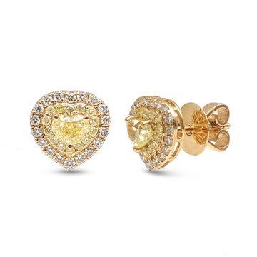 JPERG-3640/10025 Diamond Yellow Sapphire Earring | 14K