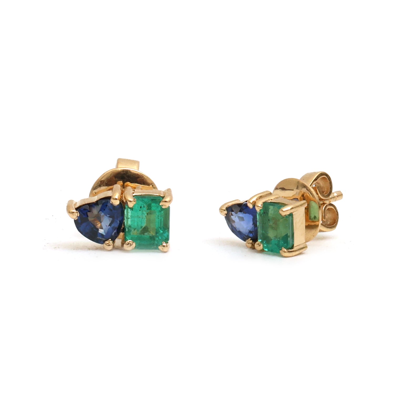JPERG-3645/10038 Emerald Blue Sapphire Earring | 18K