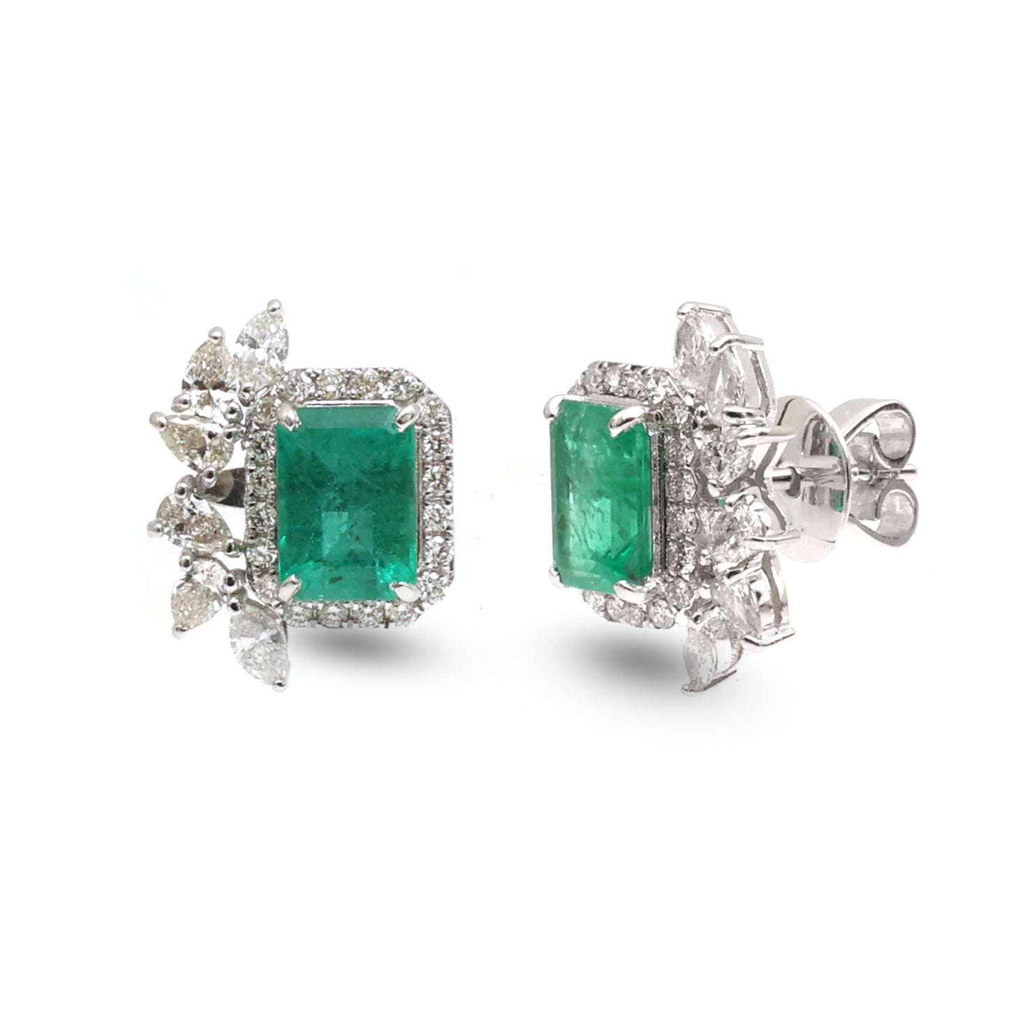 JPERG-3648/10098 Diamond Emerald Earring | 18K