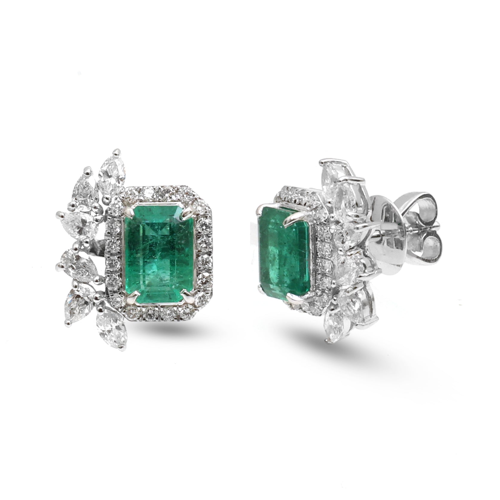 JPERG-3651/10105 Diamond Emerald Earring | 18K