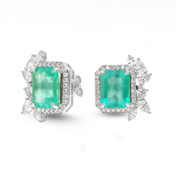 JPERG-3662/10150 Diamond Emerald Earring | 18K