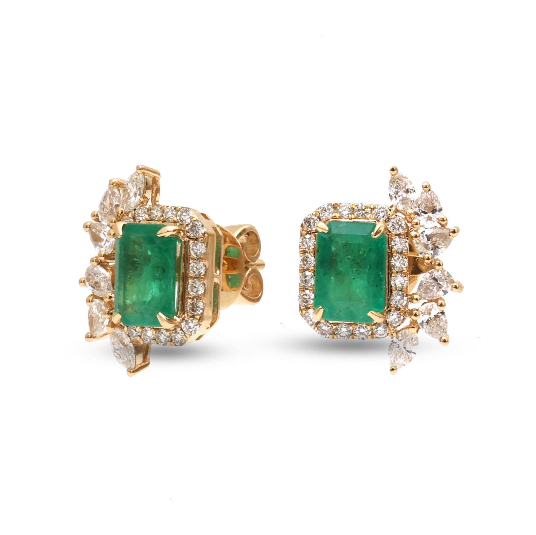 JPERG-3665/10153 Diamond Emerald Earring | 18K