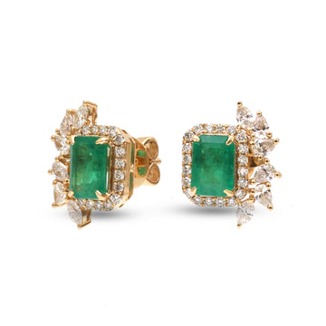 JPERG-3665/10153 Diamond Emerald Earring | 18K