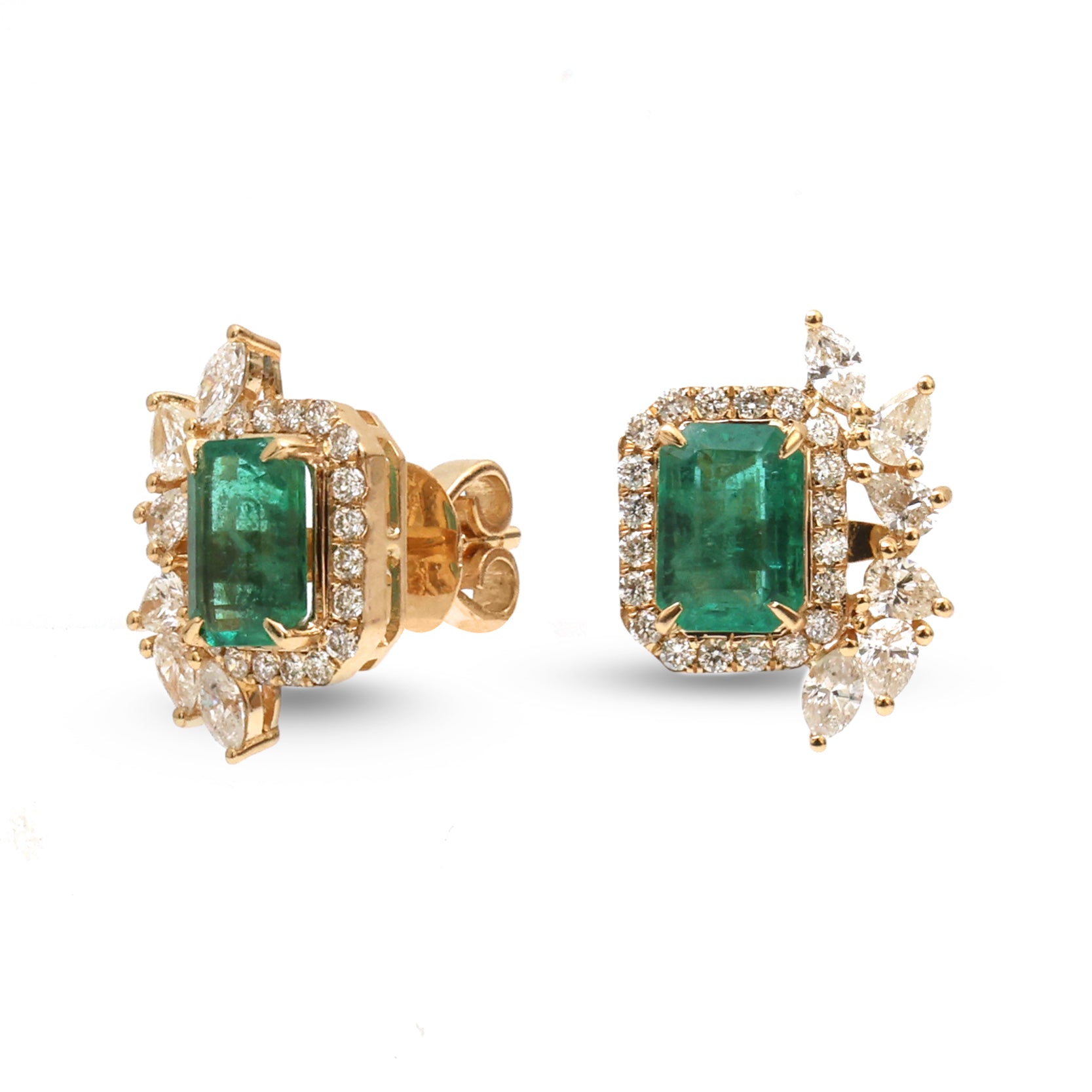 JPERG-3666/10154 Diamond Emerald Earring | 18K