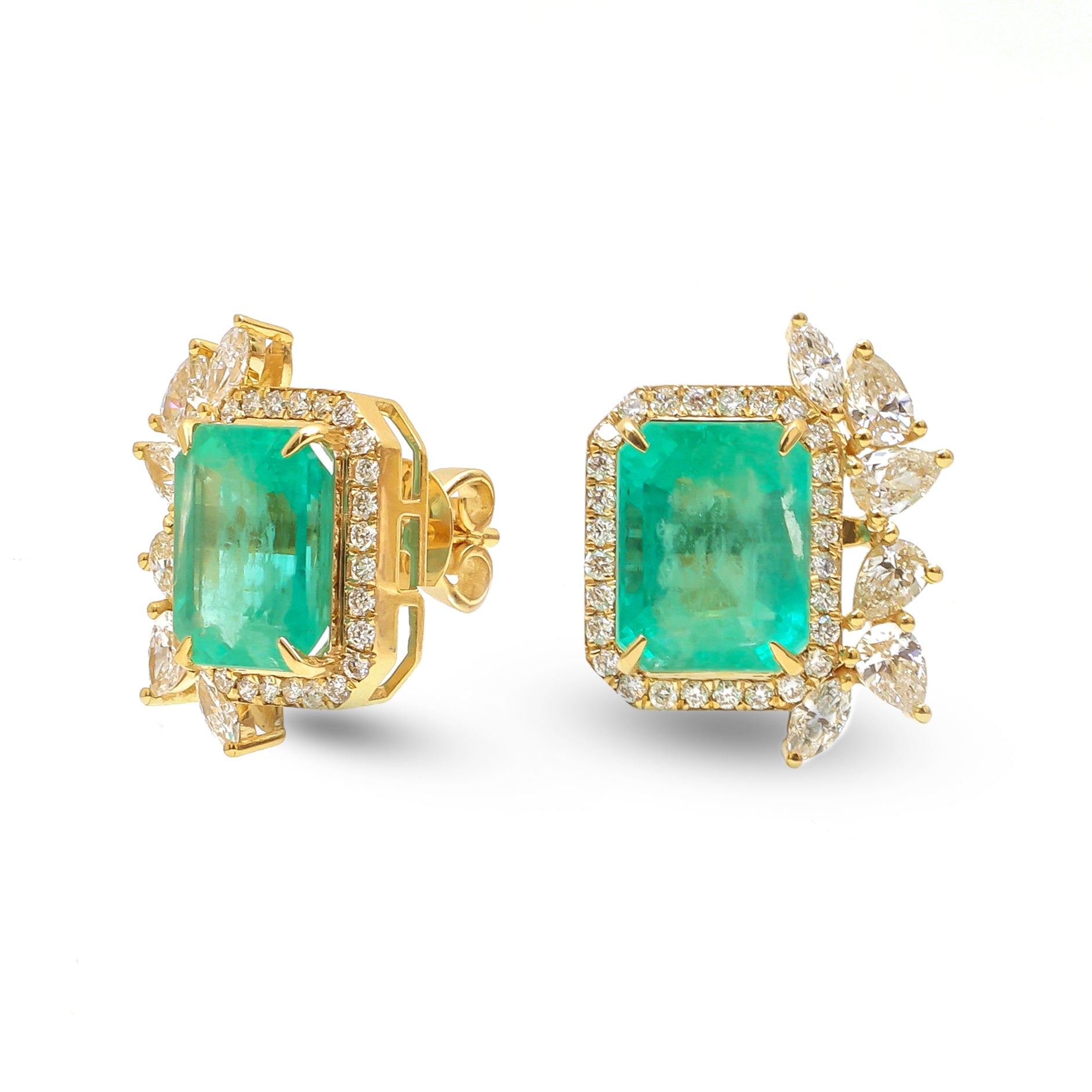 JPERG-3672/10166 Diamond Emerald Earring | 18K
