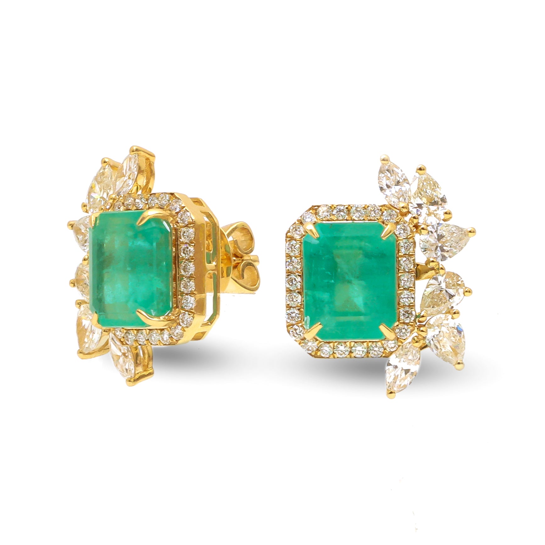 JPERG-3674/10168 Diamond Emerald Earring | 18K