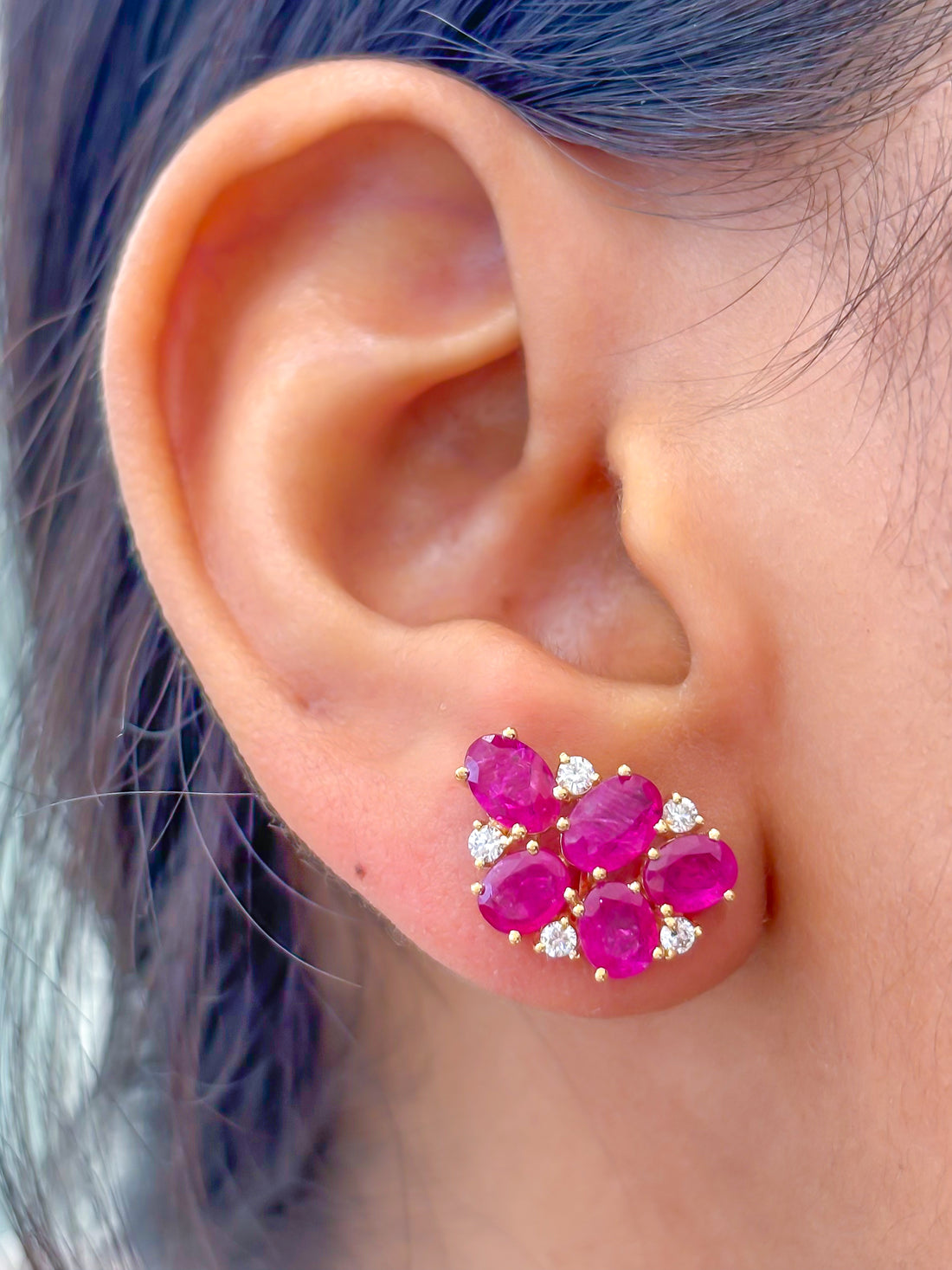 JPERG-3675/10175 Ruby Diamond Earring | 18K