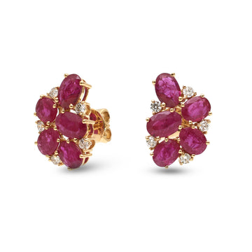 JPERG-3675/10175 Ruby Diamond Earring | 18K