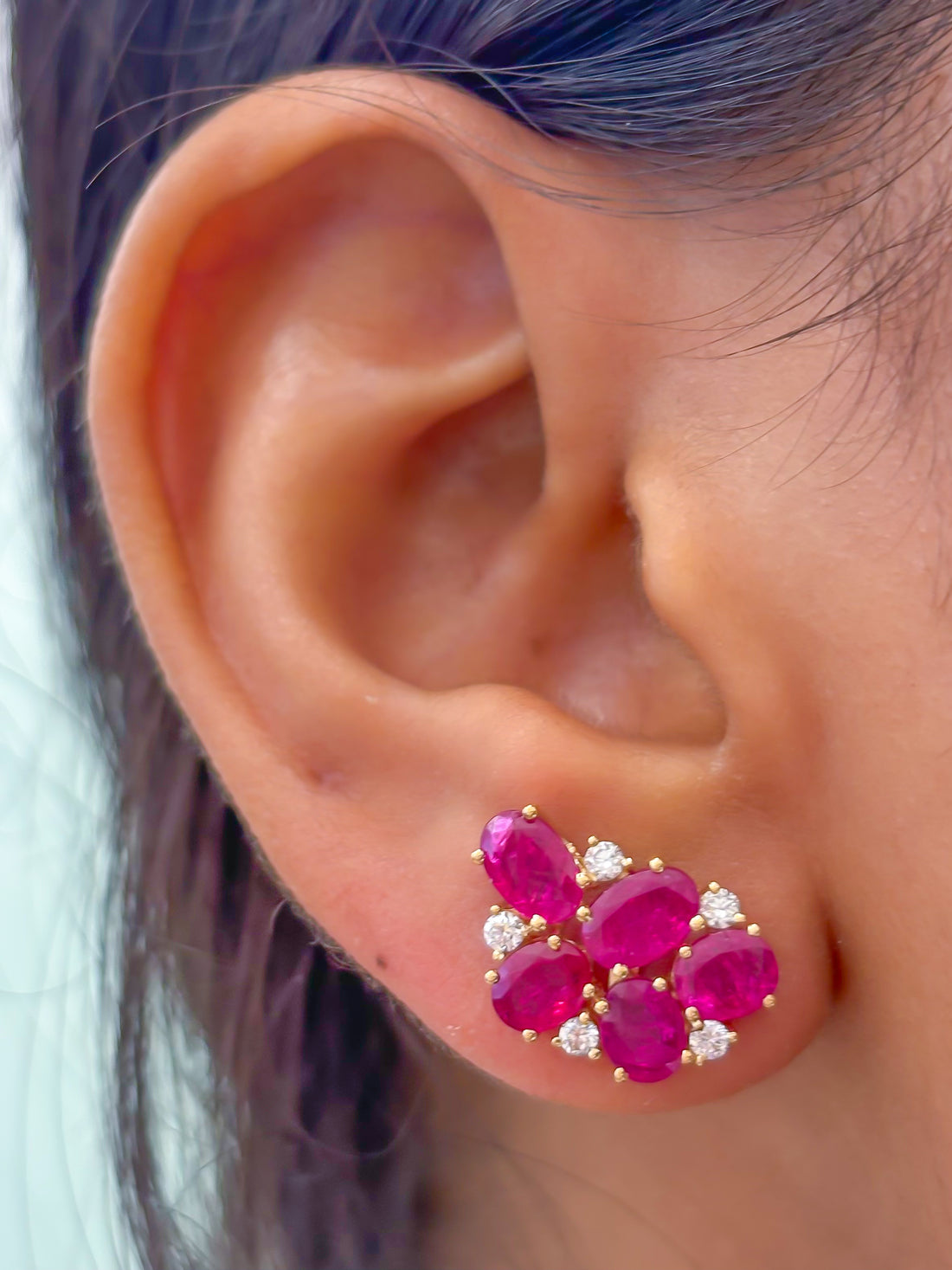 JPERG-3676/10176 Ruby Diamond Earring | 18K