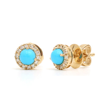 JPERG-3678/10179 Turquoise Diamond Earring | 18K