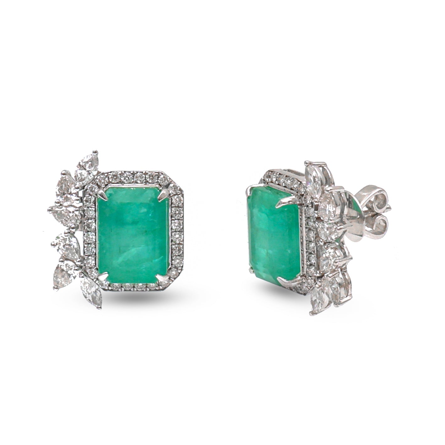 JPERG-3684/10187 Diamond Emerald Earring | 18K
