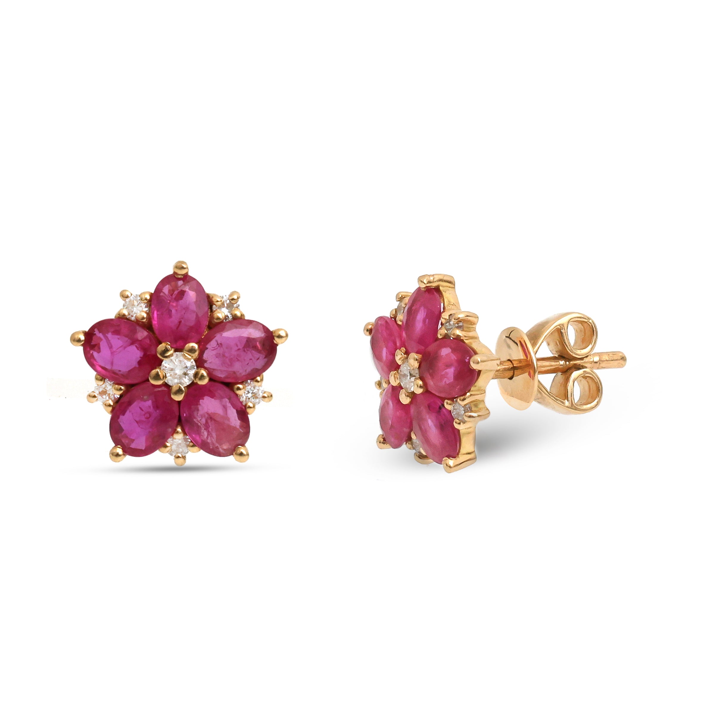 JPERG-3685/10199 Ruby Diamond Earring | 18K