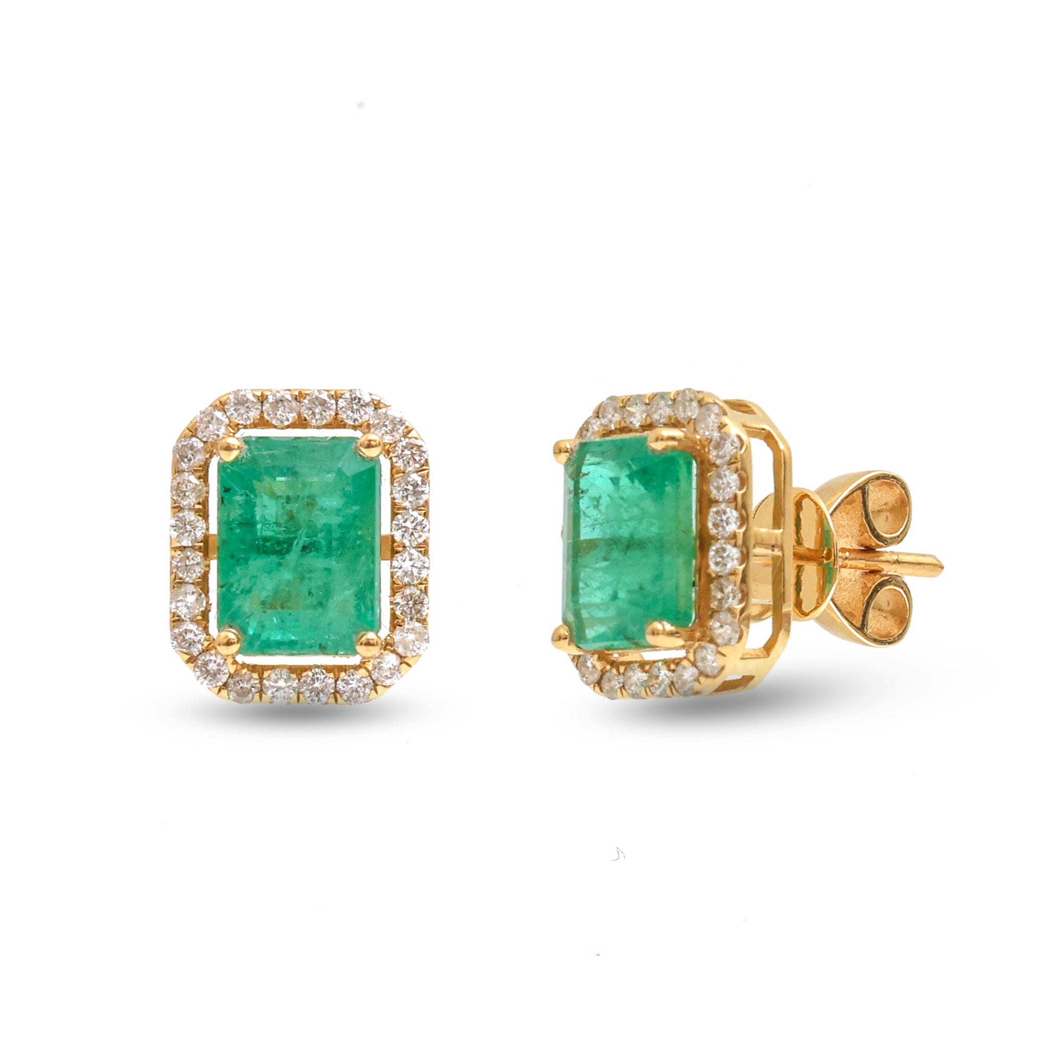 JPERG-3686/10200 Emerald Diamond Earring | 18K